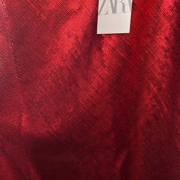 Zara Red Sequin Sleeveless Mini Dress Size XL - Picture 14 of 14